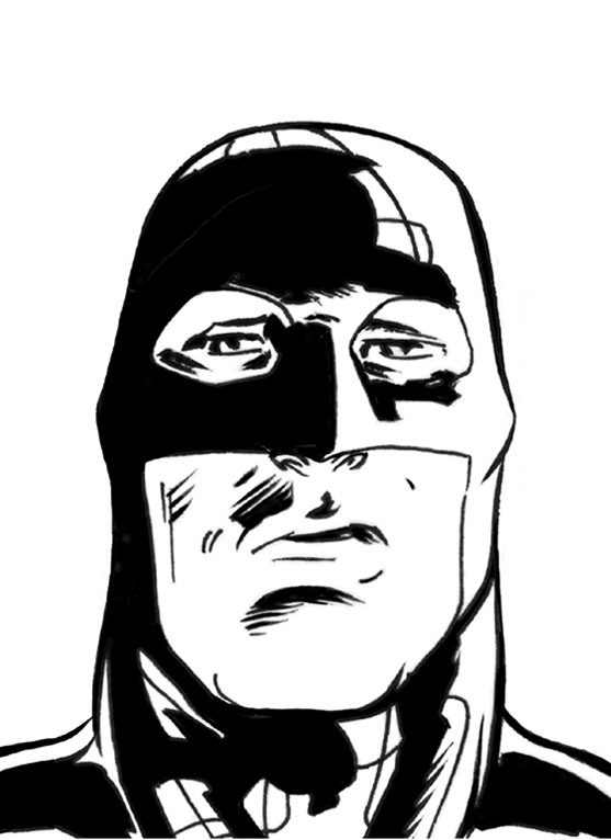 Headshot of Vortex Man Comic Book Character